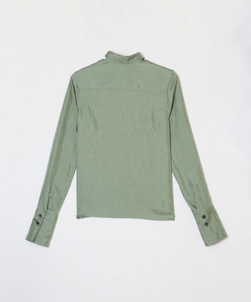 G.V.G.V.(ジーヴィージーヴィー)の「WRINKLE SATIN SHIRT(シャツ/ブラウス・レディース・ブラック/セージグリーン・ONE SIZE)」の16枚目の写真