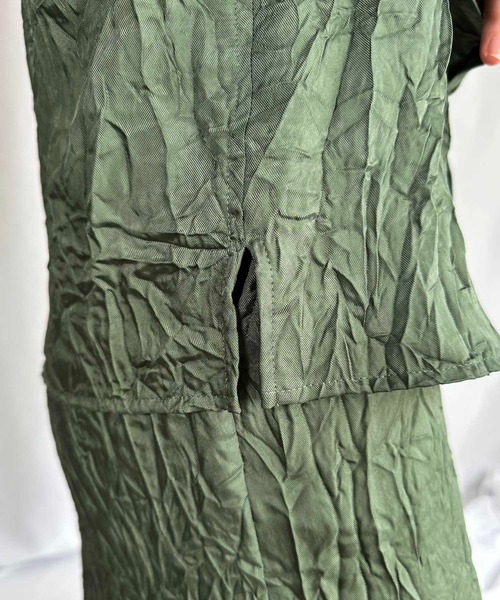 G.V.G.V.(ジーヴィージーヴィー)の「WRINKLE SATIN SHIRT(シャツ/ブラウス・レディース・ブラック/セージグリーン・ONE SIZE)」の11枚目の写真