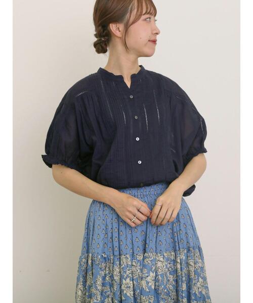 Samansa Mos2（サマンサ モスモス）の「インドピンタック+はしごレースブラウス（シャツ/ブラウス・レディース・レッド/オフホワイト/ネイビー/グリーン・F）」の6枚目の写真