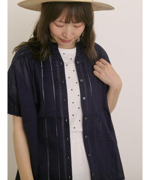 Samansa Mos2（サマンサ モスモス）の「インドピンタック+はしごレースブラウス（シャツ/ブラウス・レディース・レッド/オフホワイト/ネイビー/グリーン・F）」の11枚目の写真