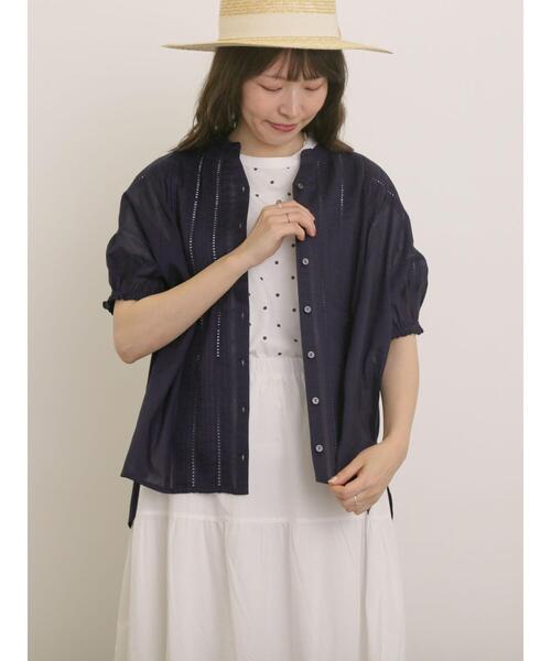 Samansa Mos2（サマンサ モスモス）の「インドピンタック+はしごレースブラウス（シャツ/ブラウス・レディース・レッド/オフホワイト/ネイビー/グリーン・F）」の12枚目の写真