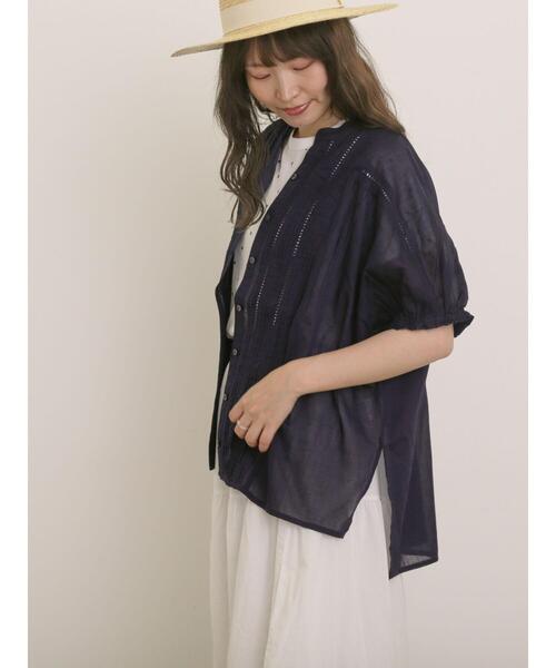 Samansa Mos2（サマンサ モスモス）の「インドピンタック+はしごレースブラウス（シャツ/ブラウス・レディース・レッド/オフホワイト/ネイビー/グリーン・F）」の13枚目の写真