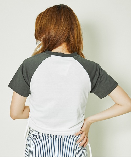 GORGE(ゴージ)の「《サイドギャザー×スターワッペン》ラグランT(Tシャツ/カットソー・レディース・ボルドー/スミクロ/ブラック・F)」の6枚目の写真