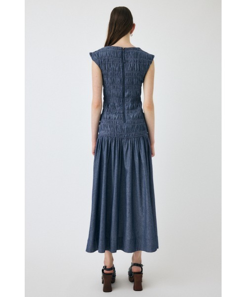 MOUSSY(マウジー)の「【EC・一部店舗限定】SHIRRING GATHER サマードレス(ワンピース・レディース・ブルー/ブラック・1/2)」の7枚目の写真