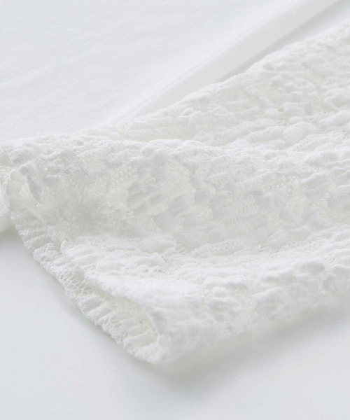 GeeRA（ジーラ）の「袖レーススラブシアーカットソー（Tシャツ/カットソー・レディース・オフホワイト/ブラック・MEDIUM/LARGE/X-LARGE）」の11枚目の写真