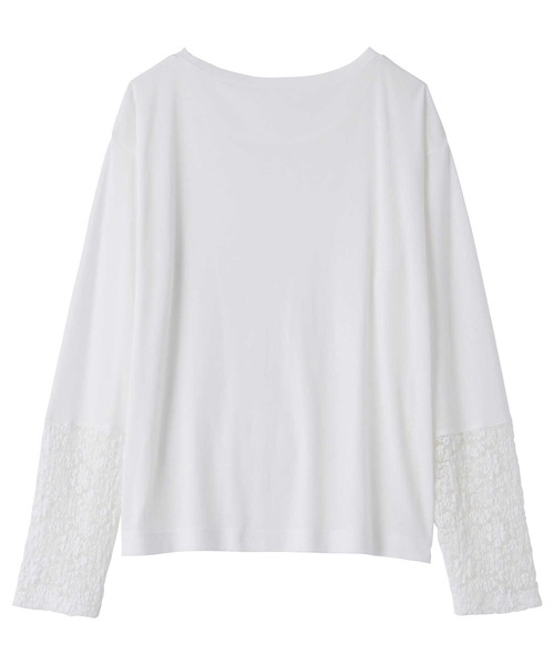 GeeRA（ジーラ）の「袖レーススラブシアーカットソー（Tシャツ/カットソー・レディース・オフホワイト/ブラック・MEDIUM/LARGE/X-LARGE）」の14枚目の写真