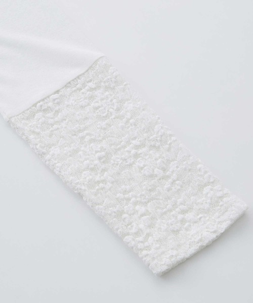 GeeRA（ジーラ）の「袖レーススラブシアーカットソー（Tシャツ/カットソー・レディース・オフホワイト/ブラック・MEDIUM/LARGE/X-LARGE）」の10枚目の写真