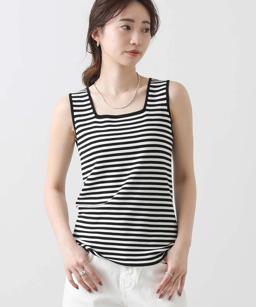 Gready Brilliant（グレディブリリアン）の「スクエアＶ２ＷＡＹタンク（タンクトップ・レディース・ブラウン/ブラック×ベージュ/オフホワイト/モカ/ブラック×ホワイト・FREE）」の3枚目の写真