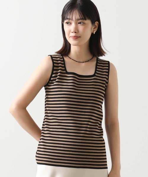 Gready Brilliant（グレディブリリアン）の「スクエアＶ２ＷＡＹタンク（タンクトップ・レディース・ブラウン/ブラック×ベージュ/オフホワイト/モカ/ブラック×ホワイト・FREE）」の19枚目の写真