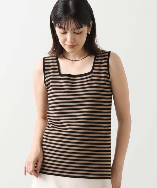 Gready Brilliant（グレディブリリアン）の「スクエアＶ２ＷＡＹタンク（タンクトップ・レディース・ブラウン/ブラック×ベージュ/オフホワイト/モカ/ブラック×ホワイト・FREE）」の22枚目の写真
