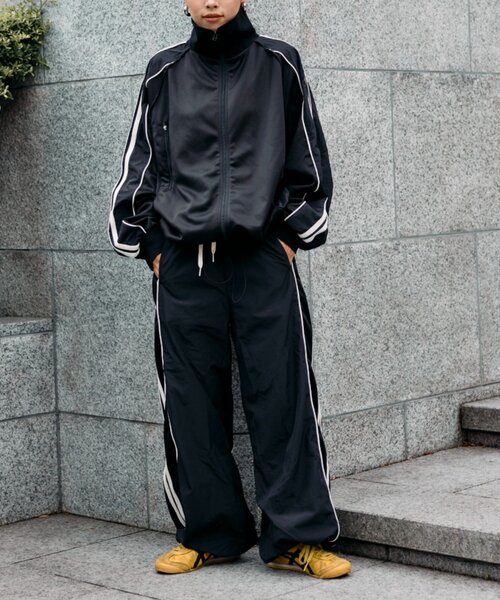 etsinta（エシンタ）の「etsintaリメイクドロストワイドジャージパンツ（その他パンツ・レディース・ブラック/グレー/レッド・ONE SIZE）」の9枚目の写真