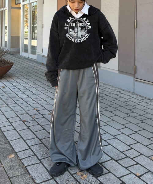 etsinta（エシンタ）の「etsintaリメイクドロストワイドジャージパンツ（その他パンツ・レディース・ブラック/グレー/レッド・ONE SIZE）」の18枚目の写真