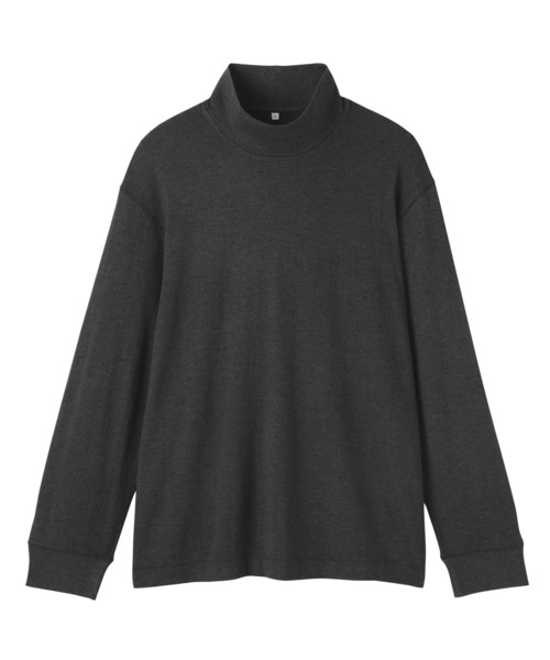 MUJI Labo（ムジラボ）の「〔MUJI Labo〕紳士　昔ながらの製法で編み立てた天竺ハイネック長袖Ｔシャツ（Tシャツ/カットソー・メンズ・ブラウン/ダークグレー・M/L/XL）」の8枚目の写真