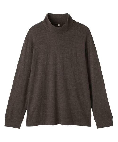 MUJI Labo（ムジラボ）の「〔MUJI Labo〕紳士　昔ながらの製法で編み立てた天竺ハイネック長袖Ｔシャツ（Tシャツ/カットソー・メンズ・ブラウン/ダークグレー・M/L/XL）」の12枚目の写真