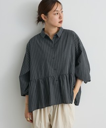 ペプラム長袖ブラウス◇