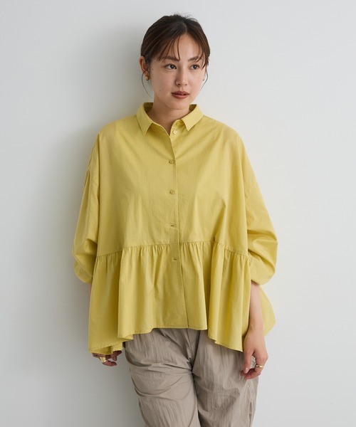 CRAFT STANDARD BOUTIQUE（クラフトスタンダードブティック）の「ペプラム長袖ブラウス◇（シャツ/ブラウス・レディース・イエロー/ブラウン/ブラック系その他2/ブラック/オフホワイト・FREE）」の14枚目の写真