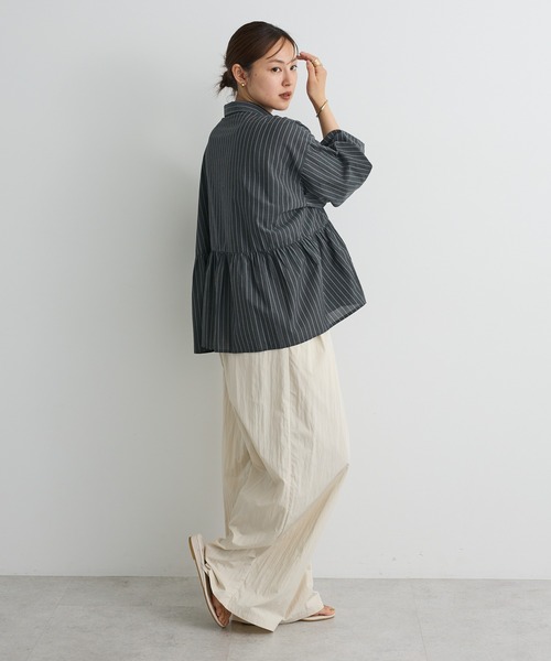 CRAFT STANDARD BOUTIQUE（クラフトスタンダードブティック）の「ペプラム長袖ブラウス◇（シャツ/ブラウス・レディース・イエロー/ブラウン/ブラック系その他2/ブラック/オフホワイト・FREE）」の10枚目の写真