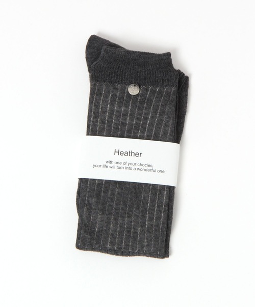 Heather(ヘザー)の「パーツ付きハイSOX 586966(ソックス/靴下・レディース・オフホワイト/ブラック/グレー・FREE)」の3枚目の写真