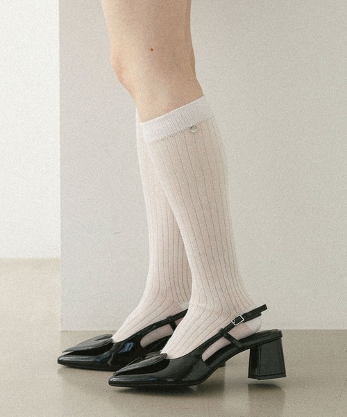 Heather(ヘザー)の「パーツ付きハイSOX 586966(ソックス/靴下・レディース・オフホワイト/ブラック/グレー・FREE)」の4枚目の写真