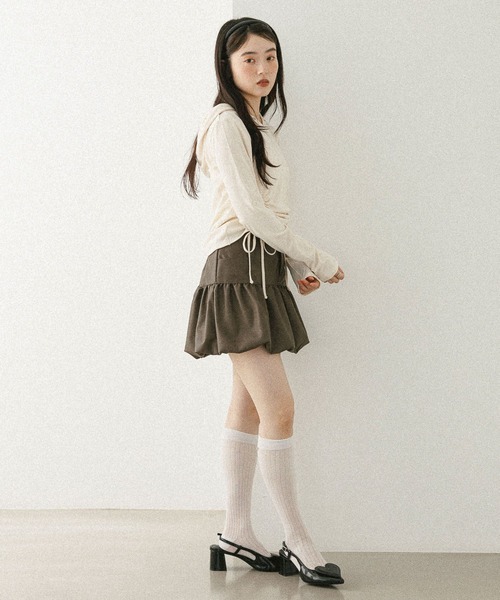 Heather(ヘザー)の「パーツ付きハイSOX 586966(ソックス/靴下・レディース・オフホワイト/ブラック/グレー・FREE)」の7枚目の写真