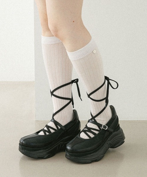 Heather(ヘザー)の「パーツ付きハイSOX 586966(ソックス/靴下・レディース・オフホワイト/ブラック/グレー・FREE)」の10枚目の写真