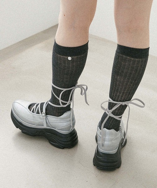 Heather(ヘザー)の「パーツ付きハイSOX 586966(ソックス/靴下・レディース・オフホワイト/ブラック/グレー・FREE)」の11枚目の写真