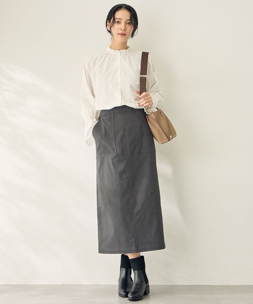 ANY（エニィ）の「【ウエストゴム】ベイカースカート（スカート・レディース・ブラック系/黄土色系/カーキ系/グレー系・SMALL/MEDIUM/LARGE）」の7枚目の写真