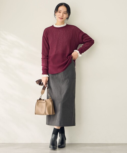 ANY（エニィ）の「【ウエストゴム】ベイカースカート（スカート・レディース・ブラック系/黄土色系/カーキ系/グレー系・SMALL/MEDIUM/LARGE）」の8枚目の写真