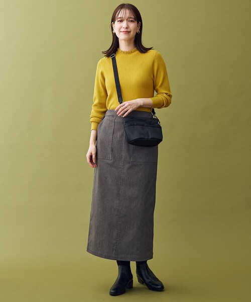 ANY（エニィ）の「【ウエストゴム】ベイカースカート（スカート・レディース・ブラック系/黄土色系/カーキ系/グレー系・SMALL/MEDIUM/LARGE）」の9枚目の写真