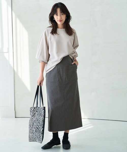 ANY（エニィ）の「【ウエストゴム】ベイカースカート（スカート・レディース・ブラック系/黄土色系/カーキ系/グレー系・SMALL/MEDIUM/LARGE）」の11枚目の写真