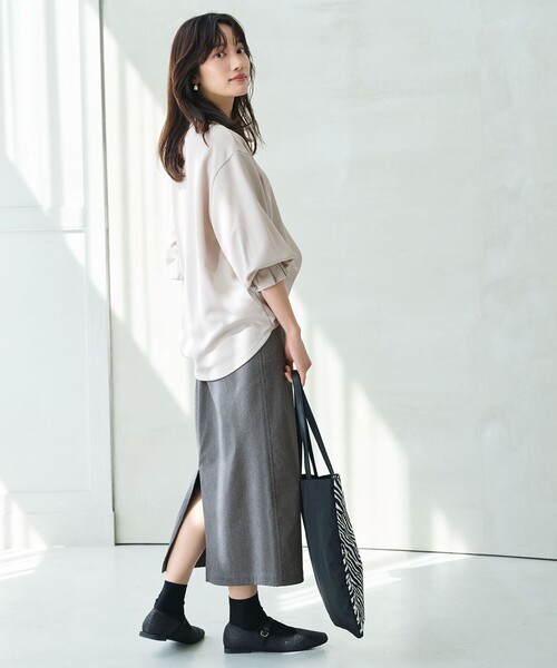 ANY（エニィ）の「【ウエストゴム】ベイカースカート（スカート・レディース・ブラック系/黄土色系/カーキ系/グレー系・SMALL/MEDIUM/LARGE）」の12枚目の写真