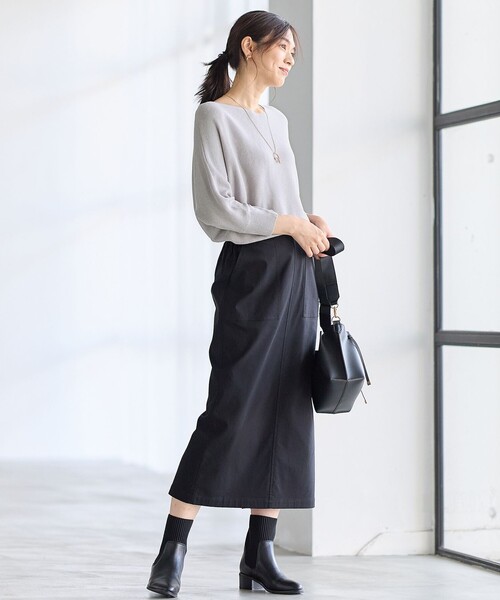 ANY（エニィ）の「【ウエストゴム】ベイカースカート（スカート・レディース・ブラック系/黄土色系/カーキ系/グレー系・SMALL/MEDIUM/LARGE）」の15枚目の写真