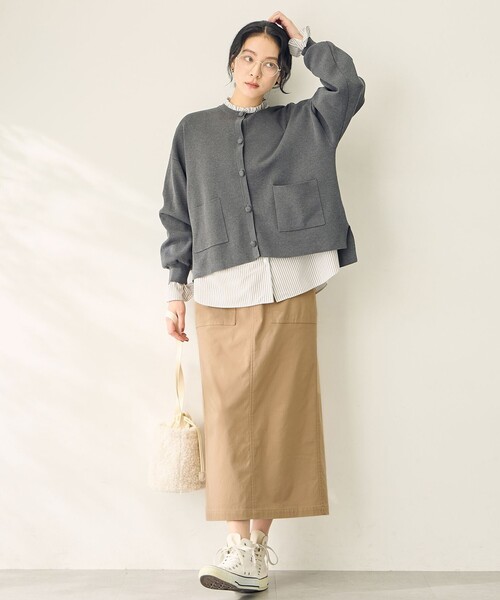 ANY（エニィ）の「【ウエストゴム】ベイカースカート（スカート・レディース・ブラック系/黄土色系/カーキ系/グレー系・SMALL/MEDIUM/LARGE）」の22枚目の写真