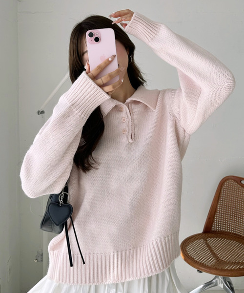 セール】オーバーサイズ ポロニット（ポロシャツ）｜Ada.（エイダ）の