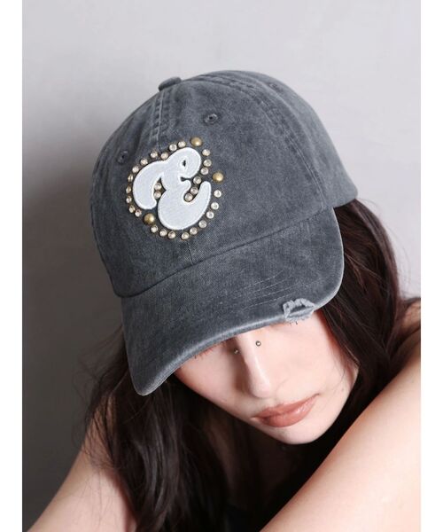 EVRIS（エヴリス）の「モチーフデニムキャップ（キャップ・レディース・ブラック・FREE）」の2枚目の写真