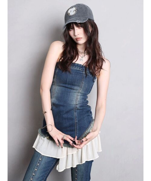 EVRIS（エヴリス）の「モチーフデニムキャップ（キャップ・レディース・ブラック・FREE）」の7枚目の写真