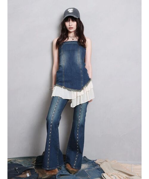 EVRIS（エヴリス）の「モチーフデニムキャップ（キャップ・レディース・ブラック・FREE）」の9枚目の写真