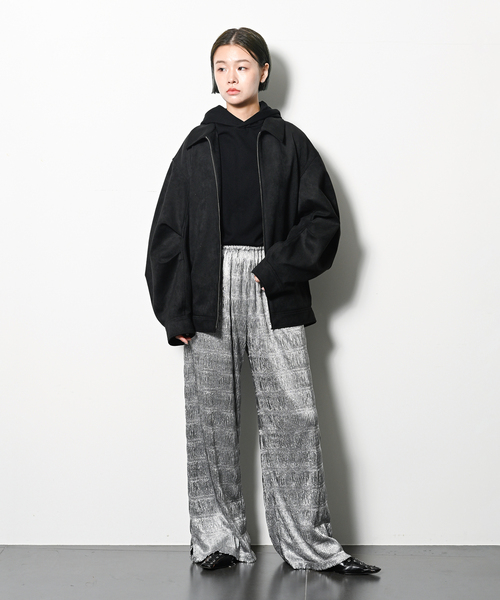 CITYSHOP（シティーショップ）の「FAUX SUEDE VOLUME ジャケット（ブルゾン・レディース・ブラウン/ブラック・FREE）」の5枚目の写真