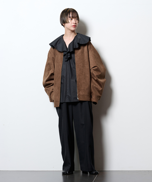 CITYSHOP（シティーショップ）の「FAUX SUEDE VOLUME ジャケット（ブルゾン・レディース・ブラウン/ブラック・FREE）」の6枚目の写真