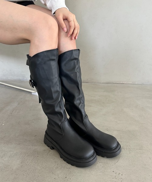 MYMOOD.(マイムード)の「ベルトロングブーツ(ブーツ・レディース・ブラウン/ブラック・24.5cm/23.5cm)」の11枚目の写真