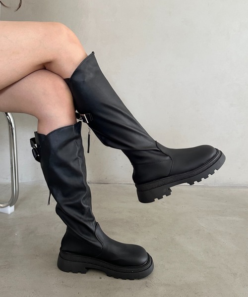 MYMOOD.(マイムード)の「ベルトロングブーツ(ブーツ・レディース・ブラウン/ブラック・24.5cm/23.5cm)」の12枚目の写真