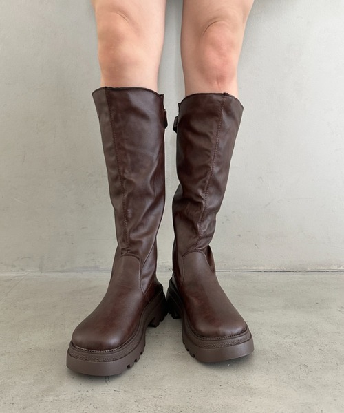 MYMOOD.(マイムード)の「ベルトロングブーツ(ブーツ・レディース・ブラウン/ブラック・24.5cm/23.5cm)」の5枚目の写真