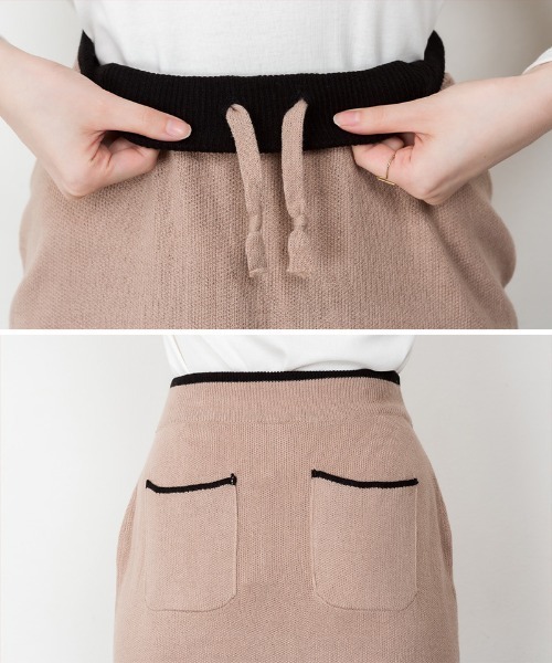 RCD(アールシーディー)の「クレリックタイトニットスカート(スカート・レディース・グレイッシュベージュ/ブラック/ネイビー・4L~5L/M-L/LL~3L)」の7枚目の写真