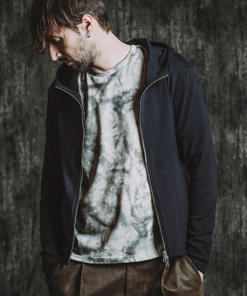 NO ID.(ノーアイディ)の「mpa3936- フライスハイネックZIPパーカ(857006-312T)(パーカー・メンズ・ホワイト/ブラック/グレー・1/2)」の9枚目の写真