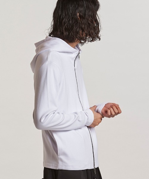 NO ID.(ノーアイディ)の「mpa3936- フライスハイネックZIPパーカ(857006-312T)(パーカー・メンズ・ホワイト/ブラック/グレー・1/2)」の13枚目の写真