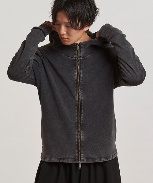 NO ID.(ノーアイディ)の「mpa3936- フライスハイネックZIPパーカ(857006-312T)(パーカー・メンズ・ホワイト/ブラック/グレー・1/2)」の16枚目の写真