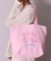 (ACT)【sanrio】フェイス 刺繍 ナイロン トートバッグ