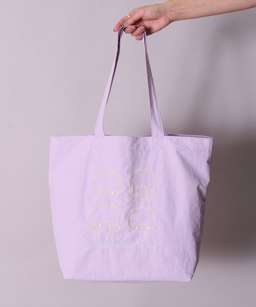 セール】(ACT)【sanrio】フェイス 刺繍 ナイロン トートバッグ（トート