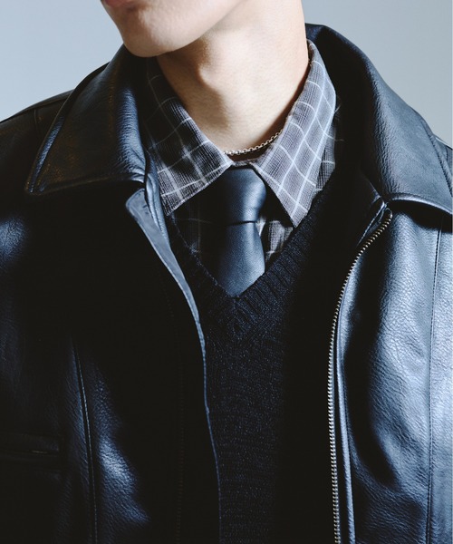 Slim Faux Leather Tie / スリムPUレザーネクタイ（ネクタイ