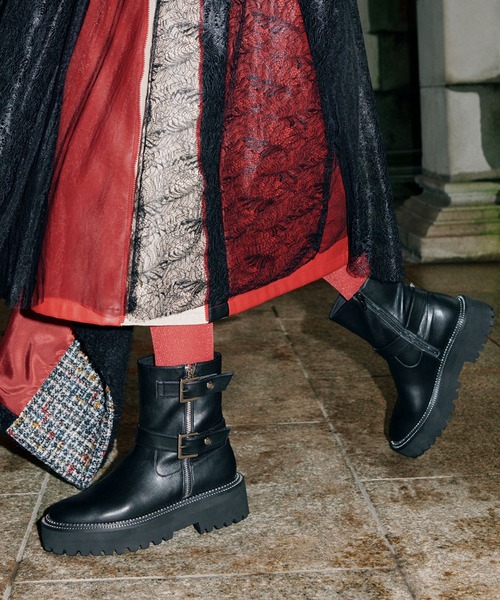 セール】ダブルベルトボリュームソールブーツ（ブーツ